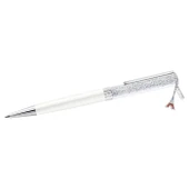 Swarovski Kalem Crystalline ballpoint pen, Eiffel tower, White, Chrome plated - 1