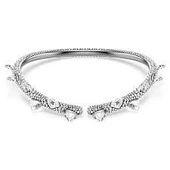 5723286 Sublima Choker, White, Ruthenium Plated - 1
