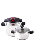 Emsan Innocook 4+6.5 Lt Düdüklü Tencere Seti Kırmızı - 1