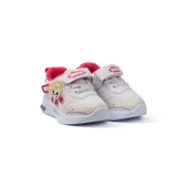 Kız Bebe Beyaz Fuşya Figürlü Işıklı Cırtlı Sneaker Günlük Spor Ayakkabı - 1