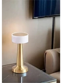 Dekoratif Şarjlı Dokunmatik LED Metal Masa Lambası USB Kablolu Gece Lambası ve Abajur Altın B61 - 3