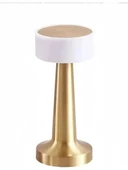 Dekoratif Şarjlı Dokunmatik LED Metal Masa Lambası USB Kablolu Gece Lambası ve Abajur Altın B61 - 1