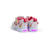 Kız Bebe Beyaz Fuşya Figürlü Işıklı Cırtlı Sneaker Günlük Spor Ayakkabı - 6