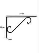 Raf Altı Ferforje Demir Tutucu L Raf Demiri Duvar Sabitleyici(METAL)(SİYAH) Siyah 23CM X 15CM 23CM X 15CM - 3 ADET thumbnail 5