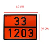 Metal 40x30 cm Levha ( 1 Adet ) 33-1203 Akaryakıt Tehlikeli Madde Taşımacılığı Benzin Motorin Petrol thumbnail 2