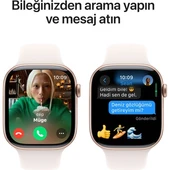 Apple Watch Series 10 GPS + Cellular 42mm Roze Altın Alüminyum Kasa + Bulut Pembesi Spor Kordon - S/M thumbnail 2