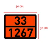 Metal 40x30 cm Levha (1 Çift) 33-1267 Akaryakıt Tehlikeli Madde Ham Petrol Taşımacılığı Yüksek Alev thumbnail 2