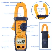 600V Pens Multimetre Dijital Ölçü Aleti Gerilim Direnç Ampermetre Voltaj Elektrik Ölçüm Akım Cihazı thumbnail 4