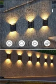 1 Adet Solar Çift Taraflı Duvar Lambası Güneş Enerjili Aydınlatma Dekorasyon Aplik Işık thumbnail 3