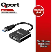 QPORT Q-UVG USB 3.0 TO VGA ÇEVİRİCİ - 2