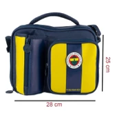 Fenerbahçe 2 Bölmeli Çubuklu Suni Deri Matara Cepli Beslenme Çantası (25758) - 2