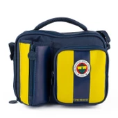 Fenerbahçe 2 Bölmeli Çubuklu Suni Deri Matara Cepli Beslenme Çantası (25758) - 1