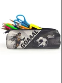 Kalem Kutusu Siyah Beyaz Futbol Üçgen Kalemkutu Jumbo Vegan Deri Kalemlik thumbnail 3