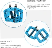 Enlee Renkli Çivili Kaymaz Platform Pedal MTB Rulmanlı Plastik Alüminyum Pedal Ultra Hafif Mavi thumbnail 4