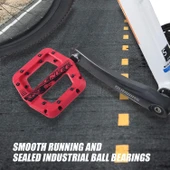 Enlee Renkli Çivili Kaymaz Platform Pedal MTB Rulmanlı Plastik Alüminyum Pedal Ultra Hafif Mor thumbnail 6