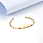 14 Ayar Altın Kaplama Kişiye Özel Bebek & Çocuk Gümüş Künye  - BPC00106 thumbnail 2