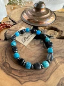 Küp Kesim Apatit ve Akik Doğal Taş Bileklik - 1