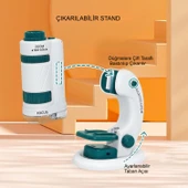 TriLine Mikroskop Deney Seti 180X Portatif LED Işıklı Eğitici Öğretici 21 Parça Mobil Mini Taşınabilir thumbnail 8