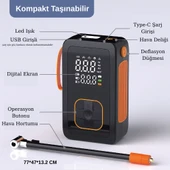 Şarjlı Powerbank özellikli 150 PSİ LastikHava Kompresörü Hava Pompası - 3