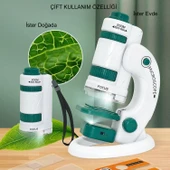 TriLine Mikroskop Deney Seti 180X Portatif LED Işıklı Eğitici Öğretici 21 Parça Mobil Mini Taşınabilir thumbnail 6