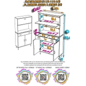 Modilayn VİO (90x163,4x32.5 cm) Çekmeceli, Kapaklı, Ekmeklikli. Mini/Midi Mikrodalga Mutfak Dolabı thumbnail 5