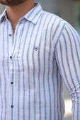 Erkek çizgili Uzun Kollu Gömlek thumbnail 3