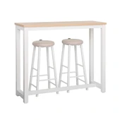 High-Rise 2 Tabureli Yüksek Ayaklı Yemek Masası - Beyaz 120x40x100 thumbnail 1