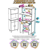 Modilayn VİO (85x163,4x32.5 cm) Çekmeceli, Kapaklı, Ekmeklikli. Mini/Midi Mikrodalga Mutfak Dolabı - 5