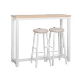 High-Rise 2 Tabureli Yüksek Ayaklı Yemek Masası - Beyaz 120x40x100 thumbnail 3