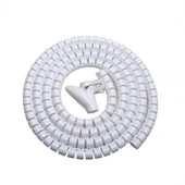 Spiral kablo toplayıcı kablo kanalı kablo düzenleyici Çapı 20mm beyaz 1.5m thumbnail 2