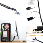 Kablo Askıları Kablo Kanalı Spiral kablo toplayıcı Çapı 20mm Siyah 1.5m thumbnail 4