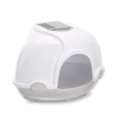 Imac Gınger Kapalı Köşe Kedi Tuvaleti Gri/beyaz 52x52x44,5cm thumbnail 1