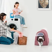 Imac Zuma Torbalı Kapalı Kedi Tuvaleti Pembe 56x40x42,5cm thumbnail 3