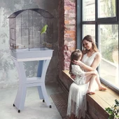 Imac Calla Ayaklı Papağan Kafesi Kahve/gold 65,5x43x76/148,5cm - 2