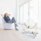 Imac Fıona Kuş Kafesi Mavi/beyaz 50x30x65cm thumbnail 2