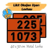 Metal 40x30 cm Levha (1 Çift) 225-1073 Likit Oksijen Soğutulmuş Sıvı Taşımacılık Tehlikeli Madde thumbnail 3
