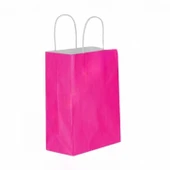 Fuşya Kraft Çanta Büyük Boy 31x12x41 cm 25 Adet thumbnail 2