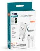 Phixi QCH202M Basic 12V / 3A Qualcomm 3.0 Micro USB Kablolu Hızlı Şarj Cihazı - 3