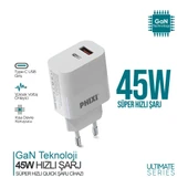 PHİXİ ULTİMATE UPD4145 45W PD ÇİFT ÇIKIŞLI HIZLI ŞARJ ADAPTÖR - 1