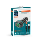 Phixi Force QCC571M Çift Çıkışlı Fast Micro USB Kablolu Araç Şarj Cihazı - 2