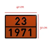 Metal 40x30 cm Levha (1 Çift) 23-1971 Doğalgaz Depolama Tüp Taşımacılık Tehlikeli Madde Uyarısı thumbnail 2