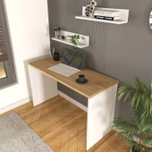 Olven Çalışma & Ofis Masası 120 cm Beyaz-Meşe - 2