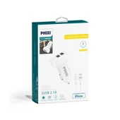 Phixi PCC511L Basic 2.1A Çift Çıkışlı Lightning Kablolu Araç Şarj Cihazı thumbnail 2