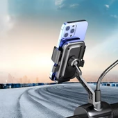 Phixi Force CH61 Dikiz Ayna Baglantili Otomatik Motosiklet ve Bisiklet Telefon Tutucu thumbnail 2