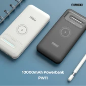 Phixi Basic PW11 10000mAh 10W Kablosuz Şarj Cihazı - Wireless Powerbank - 2 USB Port - LED Gösterge - Taşınabilir Şarj Cihazı - 9
