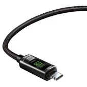 Phixi Ultimate UPD4160T 60W LCD Ekranlı Metal Başlıklı Hasır Örgü Type-C to Type-C Hızlı Şarj ve Data Kablo - 2