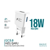 Phixi QCH202 Basic 12V / 3A Qualcomm 3.0 Hızlı Şarj Adaptörü - 1