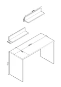 Olven Çalışma & Ofis Masası 120 cm Beyaz-Meşe - 3