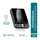 Phixi Force PW5 5000mAh 22.5W MagSafe Powerbank  - Kablosuz Mini Şarj Cihazı - 1 USB 1 PD Port - Dijital Ekran - Taşınabilir Şarj Cihazı thumbnail 7