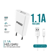 Phixi PCH201L Basic 1.1A Lightning Kablolu Şarj Cihazı thumbnail 1